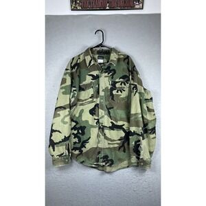 Codet Shirt Mens Large Green Camo Long Sleeve Button Front Hunting Workwear